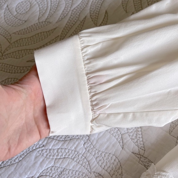 Kate Spade - Rambling Roses Silk Inset Blouse - Ivory/White - Picture 14 of 16